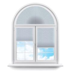 Плиссе арочные (шторы, жалюзи) самоа белый